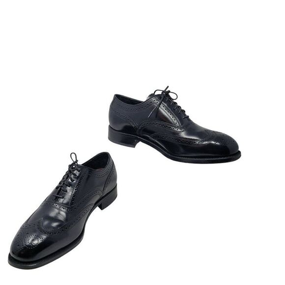 Florsheim Lexington Wingtip Oxford Shoes Size 9 Black Leather Dress Shoes Career - Picture 1 of 12